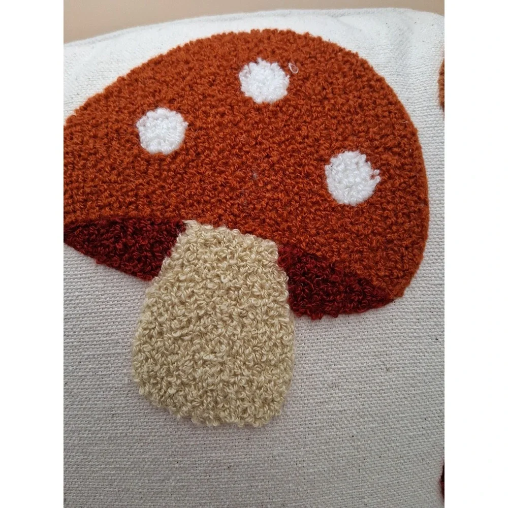 Textured Mushroom Pattern Throw Pillow by Ashland Fall Autumn Colors NWT